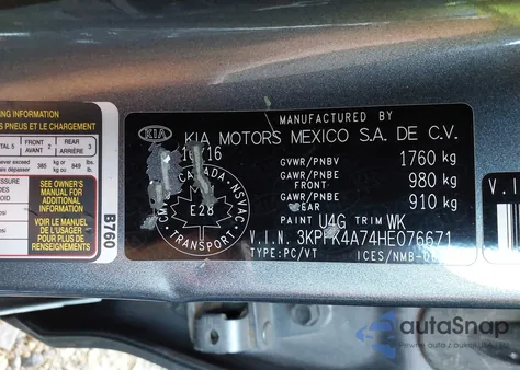 2017 Kia Forte Lx/S from USA, damaged, VIN 3KPFK4A74HE076671